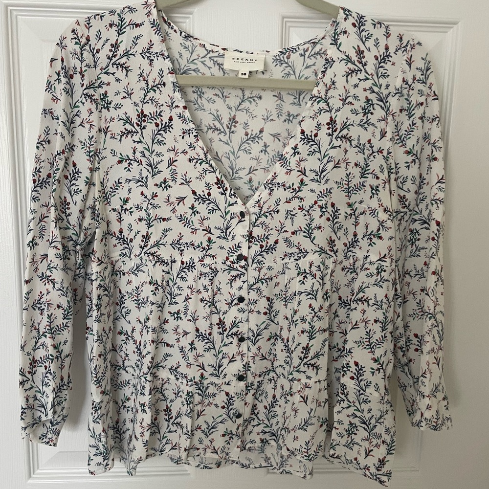 Sezane floral blouse - great condition!